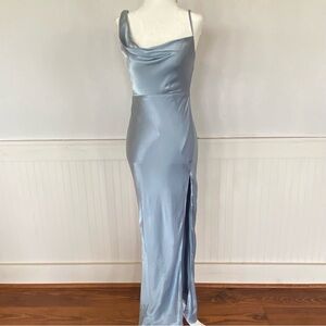 Shona Joy Blue Satin  MIDI Sz 2 NWT
